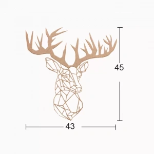 Hobi-art Ds 61 Boyanabilir Ahşap Geyik Desenli Duvar Süsü