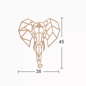 Hobi-Art DS 62 Boyanabilir Ahşap Fil Desenli Duvar Süsü