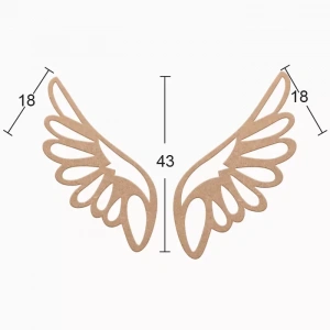 Hobi-art Ds 87 Boyanabilir Ahşap Kanat Desenli Duvar Süsü
