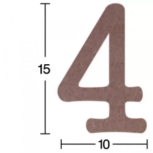 Hobi-art H 37 Ayakta Durabilen Ahşap 4 Rakamı (18 Mm Kalınlık)