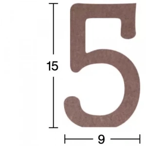 Hobi-art H 38 Ayakta Durabilen Ahşap 5 Rakamı (18 Mm Kalınlık)