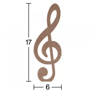 Hobi-Art H 91 Ayakta Durabilen Ahşap Müzik Anahtarı (18 mm Kalınlık)