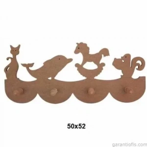 Hobi-art Ham Ahşap Hayvan Figürlü Askılık Obje F 745