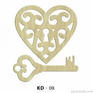 Hobi-art Kd 08 - Kalp Ve Anahtar Dekoratif Mini Ahşap Obje