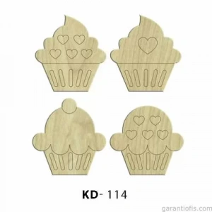 Hobi-art Kd 114 - Kek Figürlü Dekoratif Mini Ahşap Obje
