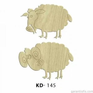 Hobi-Art KD 145 - Koyun Figürlü Dekoratif Mini Ahşap Obje