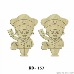 Hobi-Art KD 157 - Postacı Figürlü Dekoratif Mini Ahşap Obje