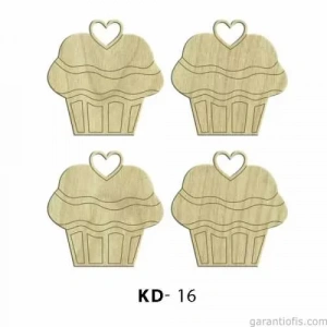 Hobi-Art KD 16 - Kalpli Kekler  Dekoratif Mini Ahşap Obje