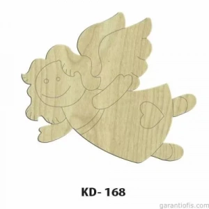 Hobi-art Kd 168 - Melek Kız Figürlü Dekoratif Mini Ahşap Obje
