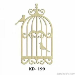 Hobi-art Kd 199 Kuş Kafesi Şeklinde Dekoratif Mini Ahşap Obje