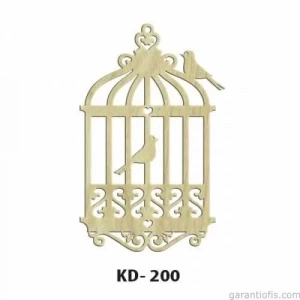 Hobi-Art KD 200 Kuş Kafesi Şeklinde Dekoratif Mini Ahşap Obje