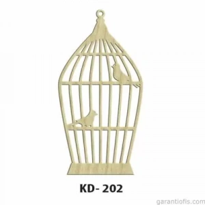 Hobi-Art KD 202 Kuş Kafesi Şeklinde Dekoratif Mini Ahşap Obje
