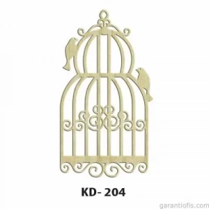 Hobi-Art KD 204 Kuş Kafesi Şeklinde Dekoratif Mini Ahşap Obje