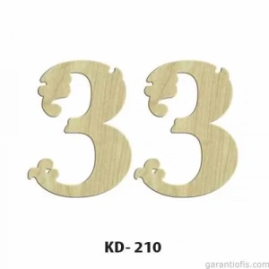 Hobi-Art KD 210 Dekoratif Mini Ahşap Rakamlar (3 Rakamı)