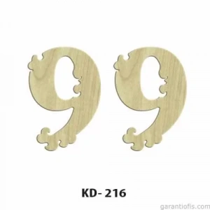 Hobi-art Kd 216 Dekoratif Mini Ahşap Rakamlar (9 Rakamı)