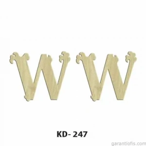 Hobi-Art KD 247 Dekoratif Mini Ahşap Harfler (W Harfi)
