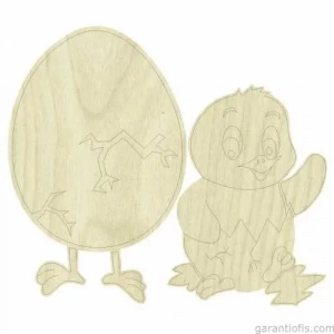 Hobi-art Kd 257 Yumurta Ve Civciv Figürlü Mini Ahşap Obje