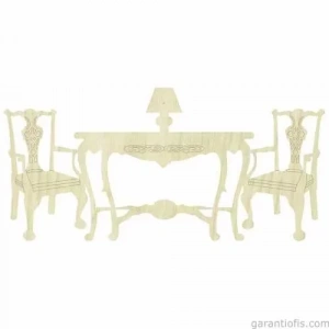 Hobi-art Kd 287 Masa Ve Sandalye Figürlü Mini Ahşap Obje