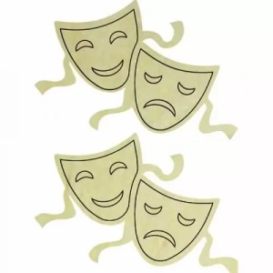 Hobi-art Kd 298 Tiyatro Maskesi Figürlü Mini Ahşap Obje