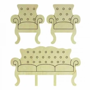 Hobi-Art KD 302 Koltuk Takımı Figürlü Mini Ahşap Obje