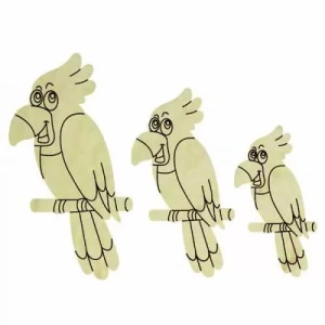 Hobi-Art KD 305 Papağan Figürlü Mini Ahşap Obje