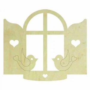 Hobi-Art KD 320 Pencere Figürlü Mini Ahşap Obje