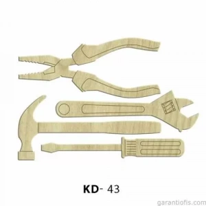 Hobi-Art KD 43 - Tamirci Seti Dekoratif Mini Ahşap Obje