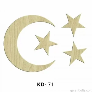 Hobi-art Kd 71 - Ayyıldız Tasarımlı Dekoratif Mini Ahşap Obje