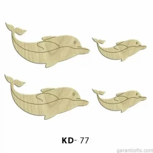 Hobi-Art KD 77 - Yunus Şekilli Dekoratif Mini Ahşap Obje
