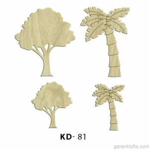 Hobi-art Kd 81 - Ağaçlar Dekoratif Mini Ahşap Süs Obje