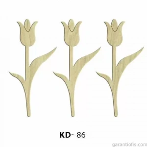 Hobi-Art KD 86 - Lale Şeklinde Dekoratif Mini Ahşap Süs Obje