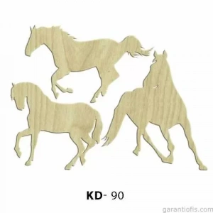 Hobi-art Kd 90 - At Şeklinde Dekoratif Mini Ahşap Süs Obje