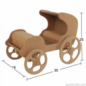 Hobi-Art KU 317 Boyanabilir Ahşap Dekoratif At Arabası Şeklinde Obje