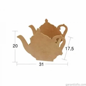 Hobi-Art KU 361 Boyanabilir Çaydanlık Tasarımlı Ahşap Kutu