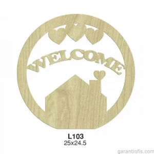Hobi-Art L 103 Lazer Kesim Welcome Yazılı Kapı Süsü