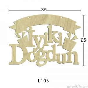Hobi-art L 105 Lazer Kesim İyi Ki Doğdun Yazılı Süs
