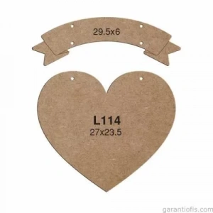 Hobi-art L 114 Lazer Kesim Kalp Tasarımlı Duvar Süsü