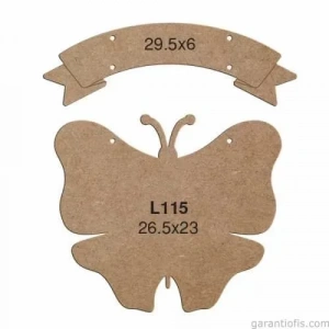 Hobi-art L 115 Lazer Kesim Kelebek Tasarımlı Duvar Süsü