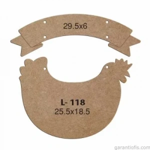 Hobi-art L 118 Lazer Kesim Tavuk Tasarımlı Duvar Süsü
