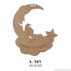 Hobi-Art L 161 Lazer Kesim Aydedeli Kızım Uyuyor Kapı Süsü Ahşap Obje