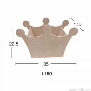 Hobi-Art L 190 Kral Tacı Şeklinde Ham Ahşap Dekoratif Obje