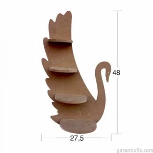 Hobi-art L 305 Ham Ahşap Kuğu Tasarımlı Raf