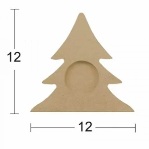 Hobi-art M 02 Boyanabilir Dekoratif Ham Ahşap Mumluk