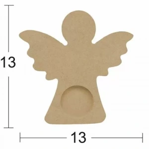 Hobi-Art M 05 Boyanabilir Dekoratif Ham Ahşap Mumluk