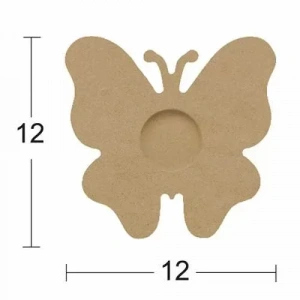 Hobi-art M 06 Boyanabilir Dekoratif Ham Ahşap Mumluk