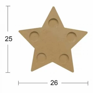 Hobi-art M 12 Boyanabilir Dekoratif Ham Ahşap Mumluk