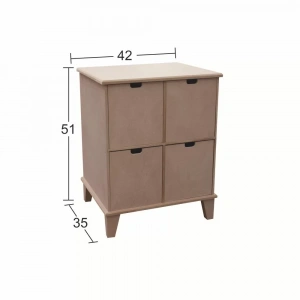 Hobi-art Sm 19 Boyanabilir Ahşap 4 Çekmeceli Komodin