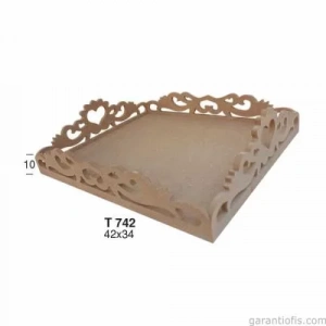 Hobi-Art T 742 Ahşap Kenar Desenli Tepsi