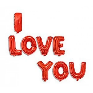 I Love You Kırmızı Harf Folyo Balon