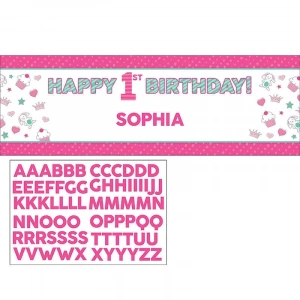 İlk Yaş Partim Kız Harf Stickerlı Dev Afiş